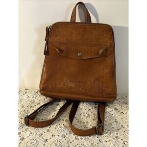 Spikes and Sparrow Brown Cognac Genuine Leather Bag Backpack Purse Adjustable